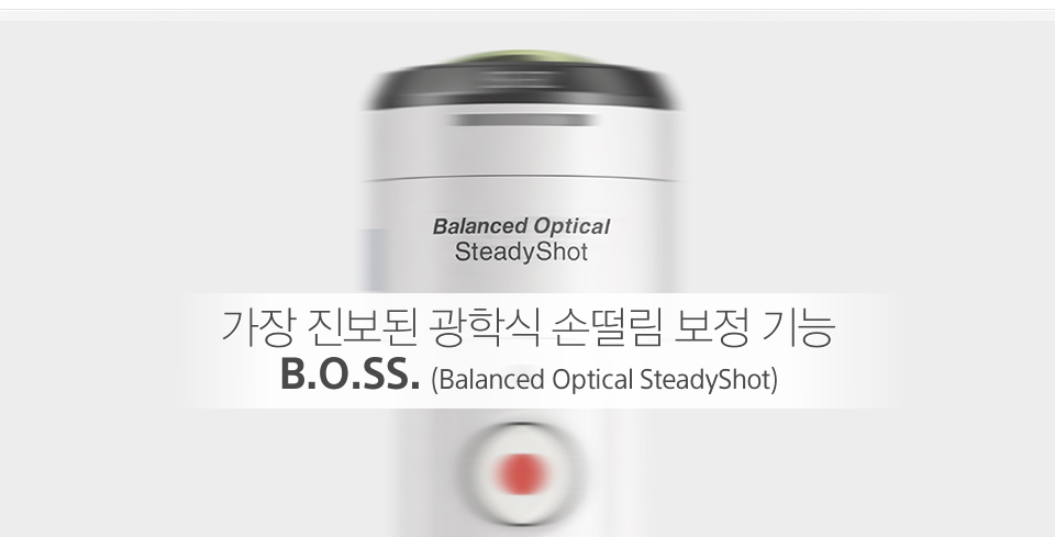 가장 진보된 광학식 손떨림 보정 기능 B.O.SS. (Balanced Optical SteadyShot)