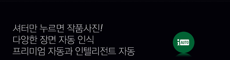 셔터만 누르면 작품사진! 다양한 장면 자동 인식 프리미엄 자동과 인텔리전트 자동