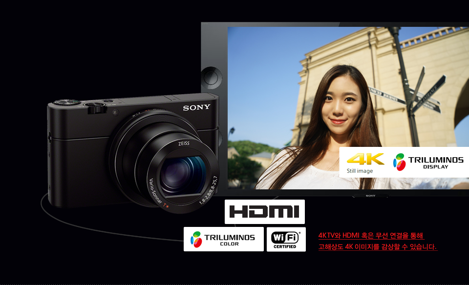 4K TV와 HDMI 혹은 무선 연결을 통해 고해상도 4K 이미지를 감상할 수 있습니다. 